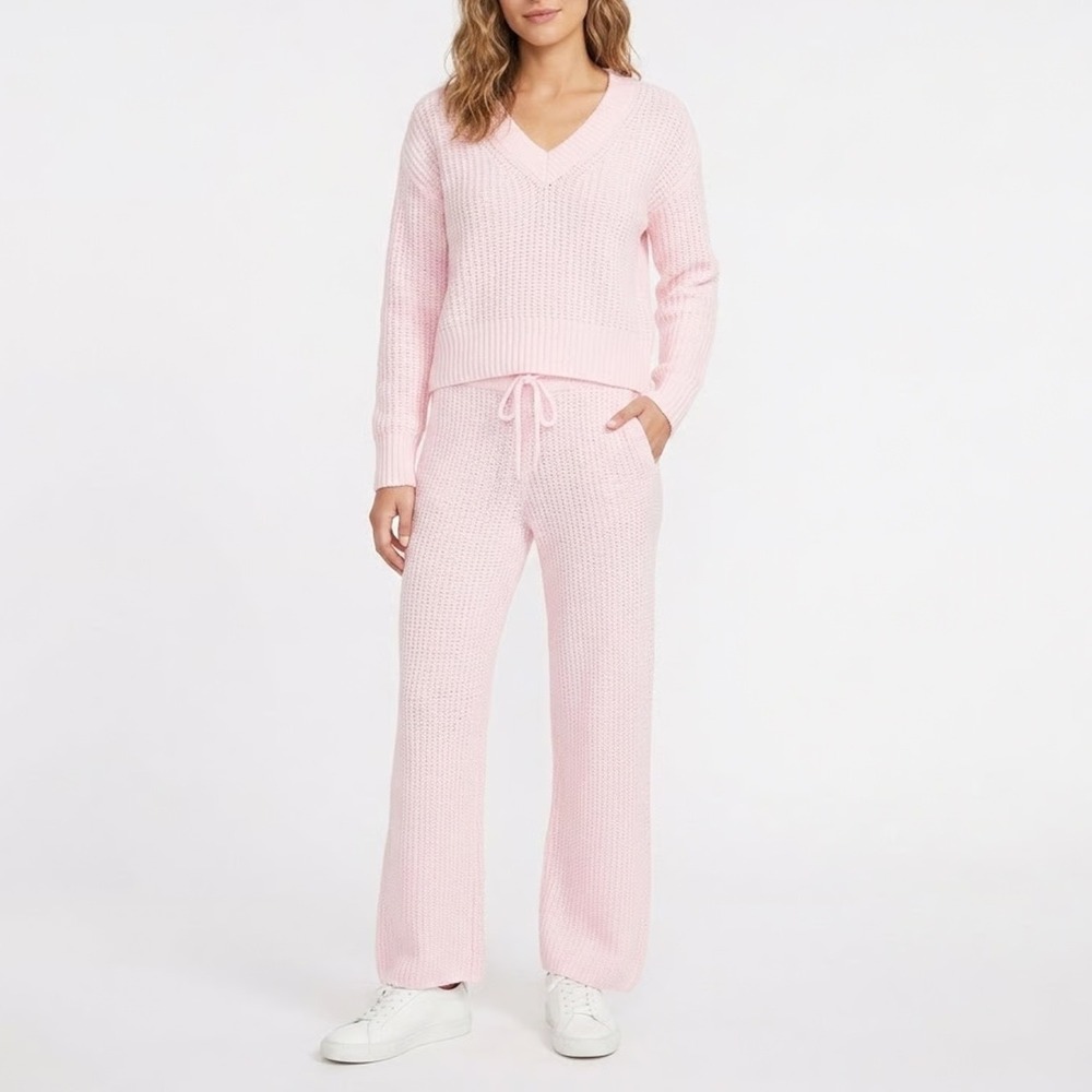 State of Day Intimates Pink Chenille Knit 2PC Lounge Set XS